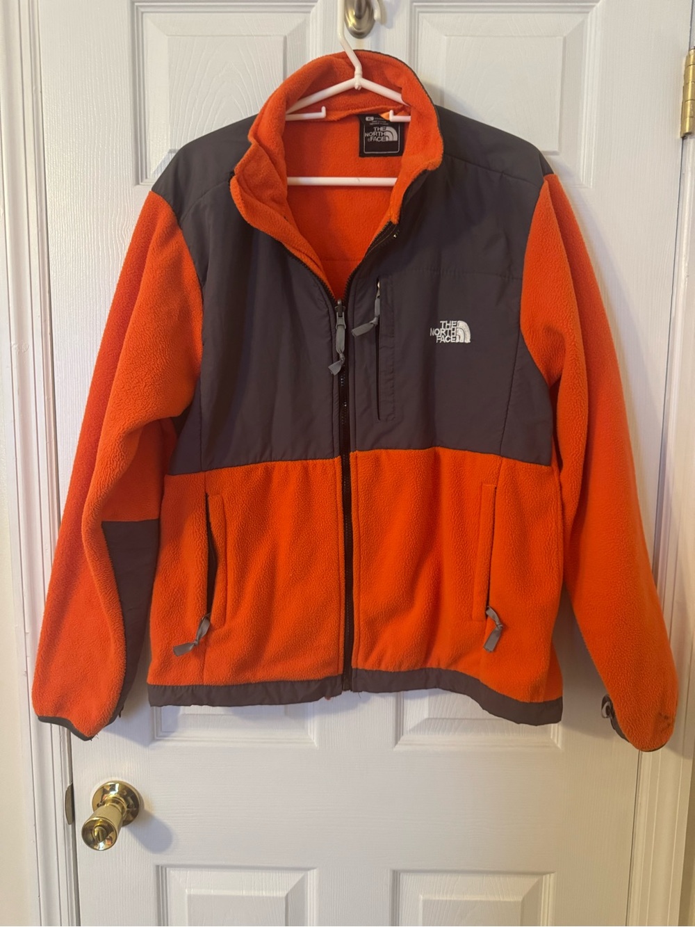 The North Face Orange and Gray Fleece Jacket